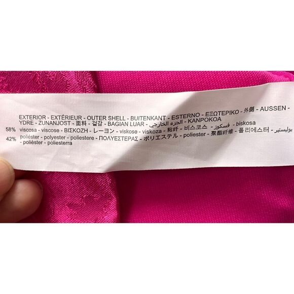 NWT Zara Satin Effect Floral Jacquard Keyhole Halter Top in Fuchsia - Picture 15 of 16